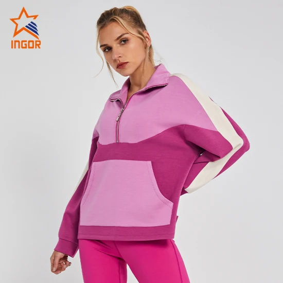 Ingor Sportswear Activewear Vestuário Gym Running Wear Atacado Moda Unissex Alta Qualidade Feminina Marca Própria Moletons Esportivos Moletons Jogging Sweatsuits Tracksuit